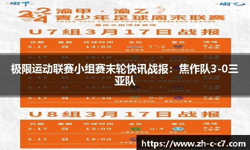 极限运动联赛小组赛末轮快讯战报:焦作队3-0三亚队